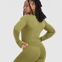 Timeless Crop Jacket | Olive Green