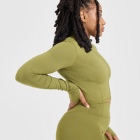 Timeless Crop Jacket | Olive Green