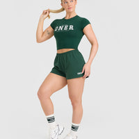 Cotton Baby T-Shirt with Printed Logo | Racing Green