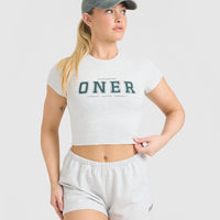 Cotton Baby T-Shirt with Printed Logo | Light Grey Marl
