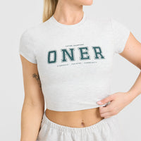 Cotton Baby T-Shirt with Printed Logo | Light Grey Marl