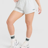 Lightweight Shorts with Printed Logo | Light Grey Marl