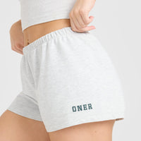 Lightweight Shorts with Printed Logo | Light Grey Marl
