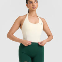 Timeless Halter Neck Mid Vest | Off White