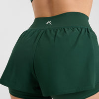 Unified Double Layer Shorts 5" | Racing Green