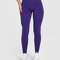Effortless Seamless Leggings with White Logo | Amethyst