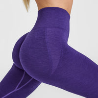 Effortless Seamless Leggings with White Logo | Amethyst