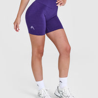 Effortless Seamless Shorts with White Logo | Amethyst