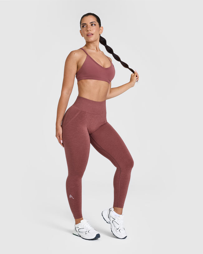 Effortless Seamless Leggings with White Logo | Berry