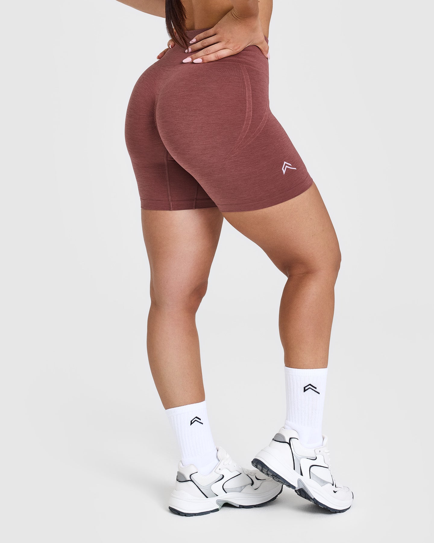 Effortless Seamless Shorts with White Logo | Berry