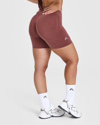 Effortless Seamless Shorts with White Logo | Berry