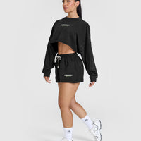 Raw Lounge Oversized Shorts with Graphic | Washed Black