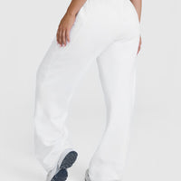 Raw Lounge Wide Leg Joggers with Graphic | White