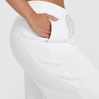 Raw Lounge Wide Leg Joggers with Graphic | White