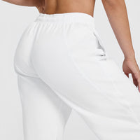 Raw Lounge Wide Leg Joggers with Graphic | White