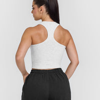 Cotton Icon Mid Vest | Light Grey Marl