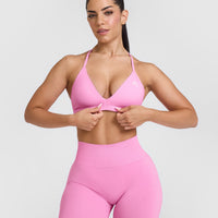 Unified Ultra Micro V Neck Bralette | Power Pink