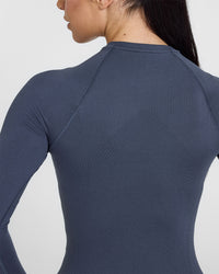 Go To Seamless Fitted Long Sleeve Top | True Blue