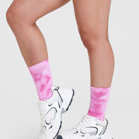 Tie Dye Socks 3 Pack | Power Pink/Black/Pump Green