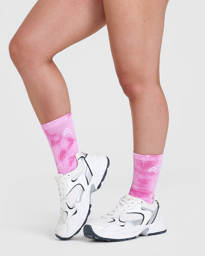 Tie Dye Socks 3 Pack | Power Pink/Black/Pump Green