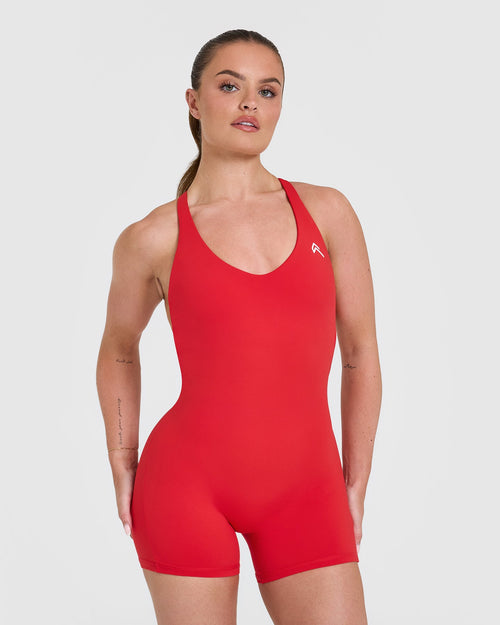 Oner Modal Unified Scoop Back All In One 6" | Muscle Mommy Red