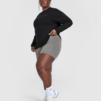 Classic Oversized Lightweight Long Sleeve Top | Black