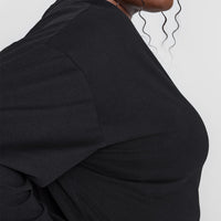 Classic Oversized Lightweight Long Sleeve Top | Black