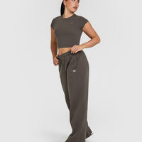 Foundations Straight Leg Joggers | Deep Taupe