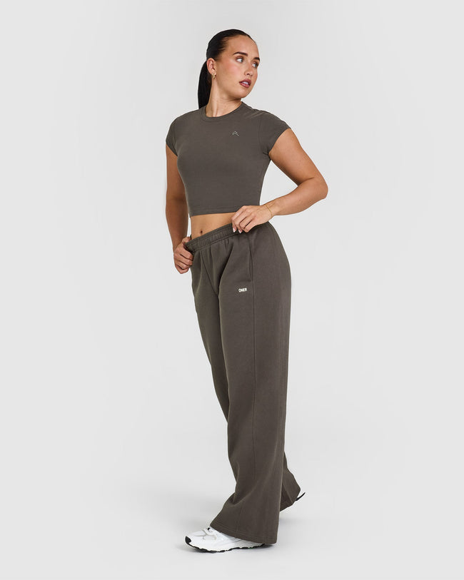 Foundations Straight Leg Joggers | Deep Taupe