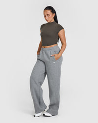 Mellowâ„¢ Rib Mid Mock Neck T-Shirt | Deep Taupe