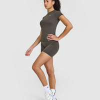 Go To Seamless Fitted Top | Deep Taupe