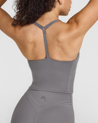 Timeless Square Neck Mid Vest | Ash Grey