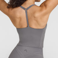 Timeless Square Neck Mid Vest | Ash Grey