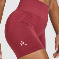 Effortless Seamless Shorts with White Logo | Burnt Cherry