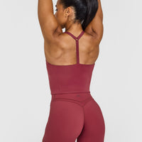 Timeless Square Neck Mid Vest | Burnt Cherry