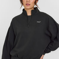 Mid Weight 1/4 Zip Sweatshirt | Soft Black