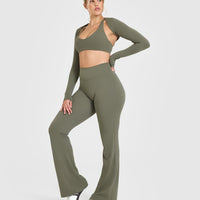 SoftMotionâ„¢ Flared Bottoms with White Logo | Alpine Green