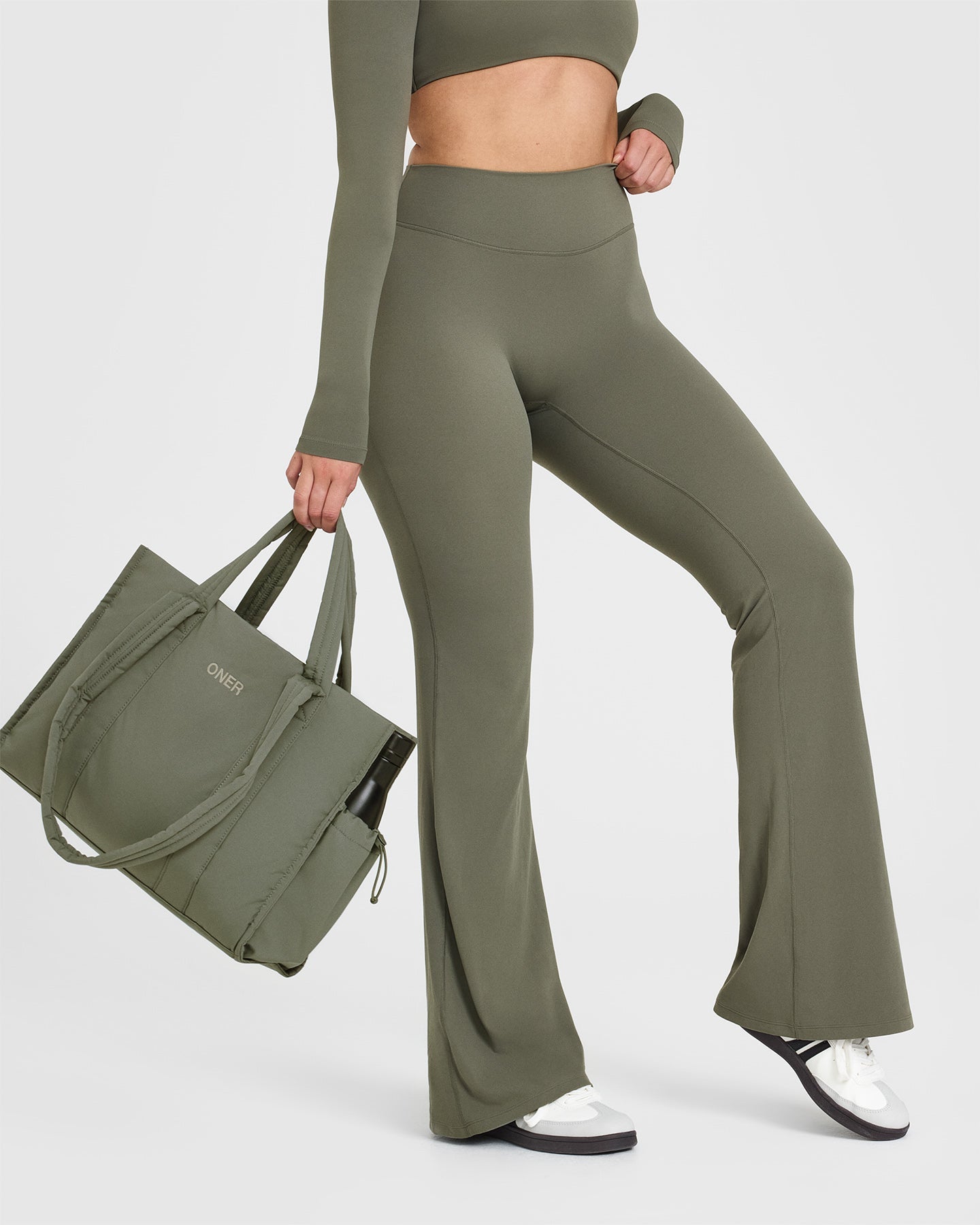 SoftMotionâ„¢ Flared Bottoms with White Logo | Alpine Green