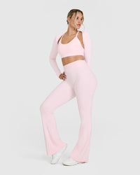 SoftMotionâ„¢ Flared Bottoms with White Logo | Ballet Pink