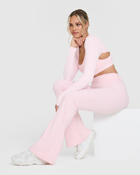 SoftMotionâ„¢ Flared Bottoms with White Logo | Ballet Pink