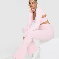 SoftMotionâ„¢ Flared Bottoms with White Logo | Ballet Pink