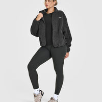 Zip Through Fleece Jacket | Washed Grey