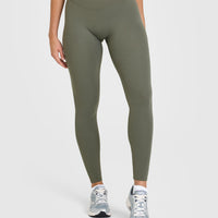 SoftMotionâ„¢ Leggings with White Logo | Alpine Green