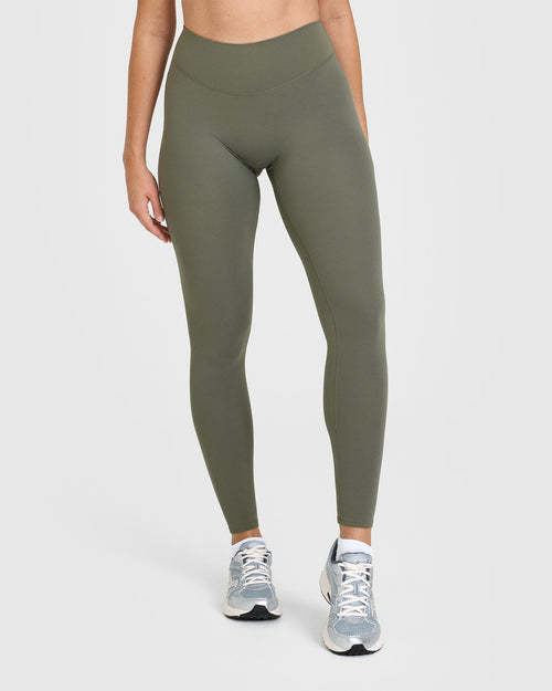 Oner Modal SoftMotionâ„¢ Leggings with White Logo | Alpine Green