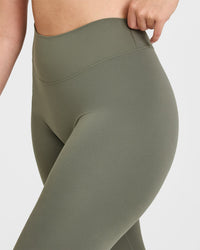 SoftMotionâ„¢ Leggings with White Logo | Alpine Green