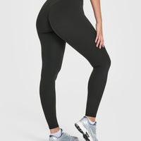 SoftMotionâ„¢ Leggings with White Logo | Soft Black