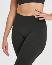 SoftMotionâ„¢ Leggings with White Logo | Soft Black