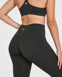 SoftMotionâ„¢ Leggings with White Logo | Soft Black
