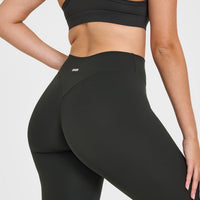 SoftMotionâ„¢ Leggings with White Logo | Soft Black