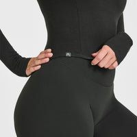 Mellow™ Rib Mid Long Sleeve Top | Soft Black